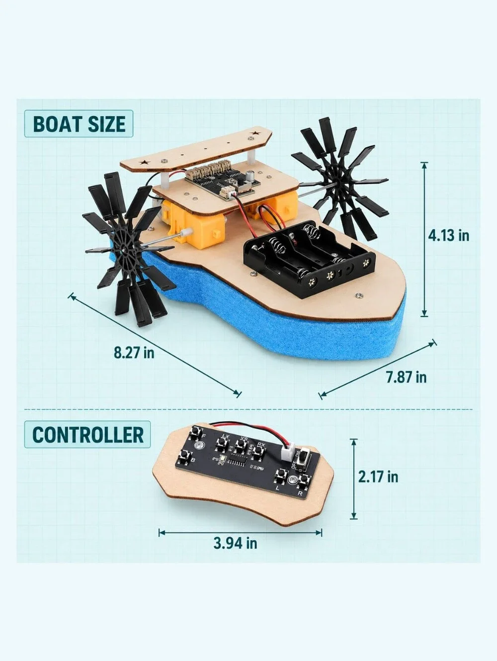 Kids RC Paddle-Wheel Boat STEM Building Kit Ages 8–12